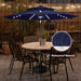 Solar Patio Umbrella with Centre Light, 9FT 2 Tiers, Navy Blue
