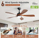 52 Inch Smart Ceiling Fan with Light, Modern Ceiling Fan with Dimmable Memory LED, Compatible with Alexa/Google/App, 6 Speeds 5000CFM, Timer Quiet Reversible DC Motor, ABS, FCC/ETL, Brown