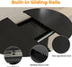 Expandable Charcoal Circular Dining Table 43in 59in