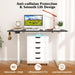 Electric Standing Desk, 48" X 24" Height Adjustable Sit Stand Computer Workstation with 2 Memory Heights, Headphone Hook, Anti-Collision Design, Home Office Computer Desk (Black+White)