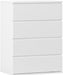 Modern Chest of Drawers, 4/5/6 Drawer Dresser without Handles Floor Storage Drawer Cabinet Vertical Dresser Storage Organizer for Home Office (4 Drawers, White)