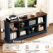 8 Cube Storage Organizer - 62" Long Horizontal Low Bookshelf,Farmhouse Wide Bookcase Open Shelf Wood Cubby Storage Console Cabinet for Living Room, Entryway, Office, Navy Blue