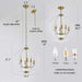 Six Globular Pendant Chandelier Acrylic Brass Finish