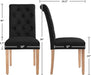 Tufted Dining Chairs Set of 2 Parsons Kitchen Chairs Stylish Dining Room Chair Upholstered Fabric Chairs with Solid Wood Legs and Padded Seat for Home, 1 Package, Black