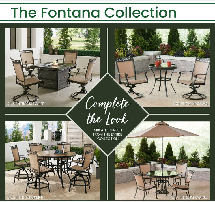 Fontana 9-Piece Outdoor Dining Set, Rust-Resistant Aluminum Outdoor Patio Dining Set for 8 with Swivel Rockers and 60" Square Cast-Top Patio Table, Perfect for Backyard, Patio, Deck, and Porch