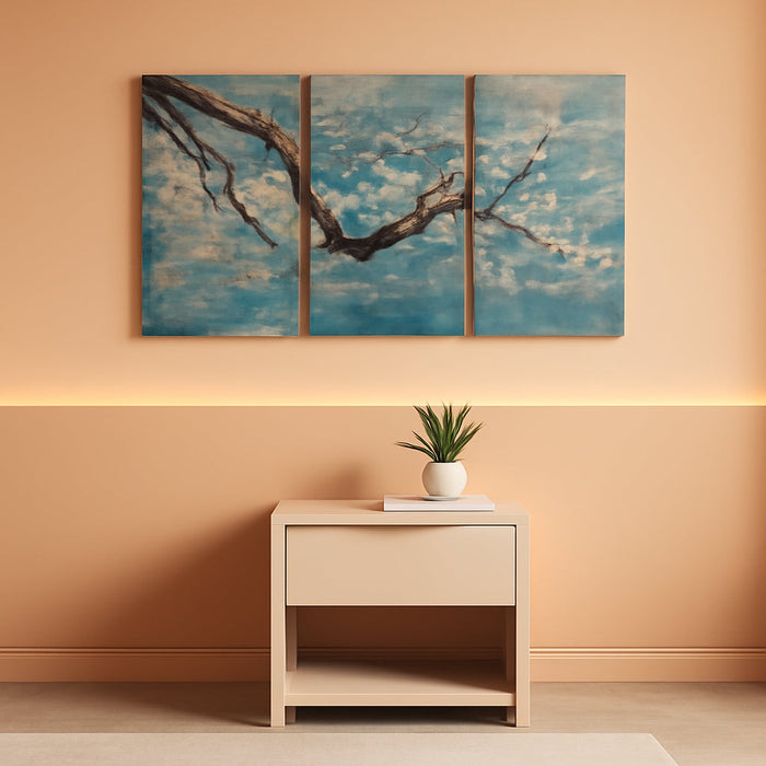 3 Piece Wall Art Hand-Painted Framed Flower Oil Painting on Canvas Gallery Wrapped Modern Floral Artwork for Living Room Bedroom Décor Teal Blue Lake Ready to Hang 12"X16"X3 Panel