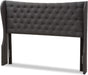 Cadence King Winged Panel Headboard in Dark Gray