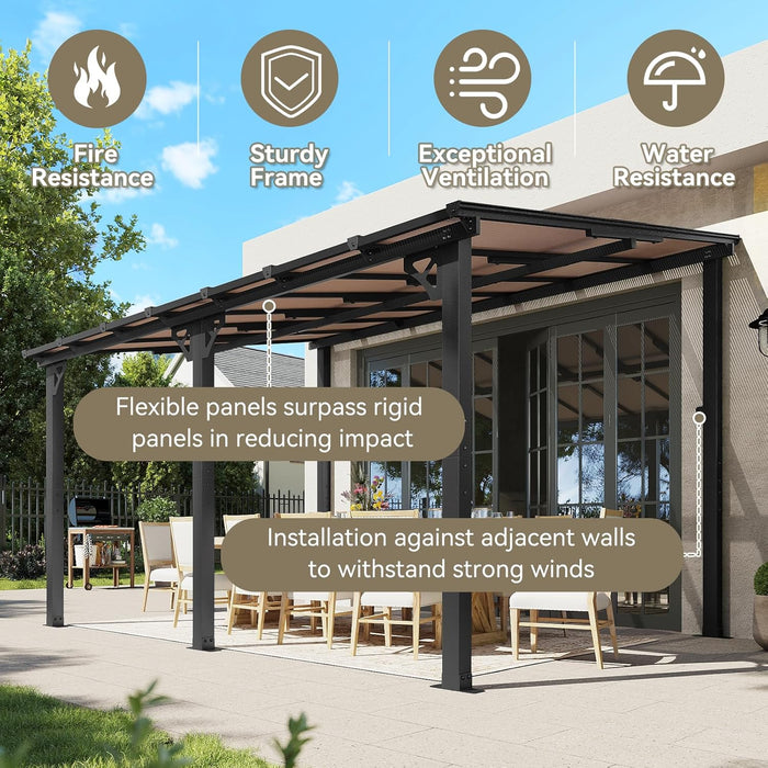 14x10 Gazebo Weatherproof Outdoor Patio Sloped Roof