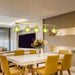 Gold Pendant Chandelier With Emerald Floral GlassShade
