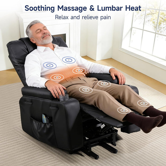 Power Lift Recliner Electric Chair for Elderly with USB Charge Port, Black