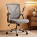 Mesh Office Chair Swivel Desk Chair Computer Chair with Flip-Up Arms Adjustable Height Lumbar Support Executive Task Chair for Home Office Study Meeting, Gray