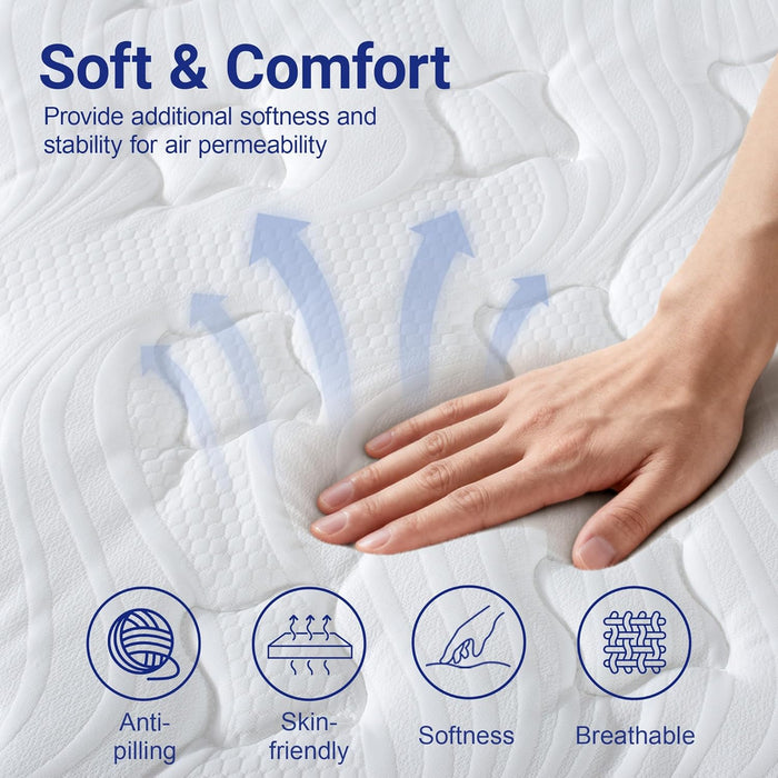 Full Mattress 12 Inch Hybrid Mattress in a Box with Memory Foam