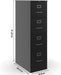 4-Drawer Vertical File Cabinet, Letter, Lockable, Black