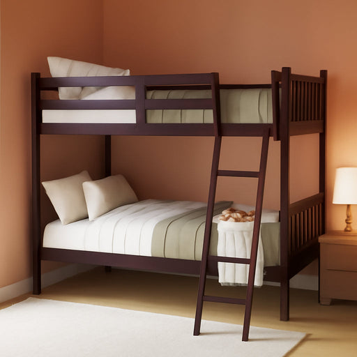 Caribou Bunk Bed Twin over Twin Bunk Bed (Espresso) - GREENGUARD Gold Certified, Twin Bunk Beds for Kids, Converts to 2 Individual Twin Beds, Bunk Beds for Kids