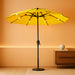 9 Ft 3-Tier Outdoor LED Lighted Patio Umbrella W/Crank, Yellow