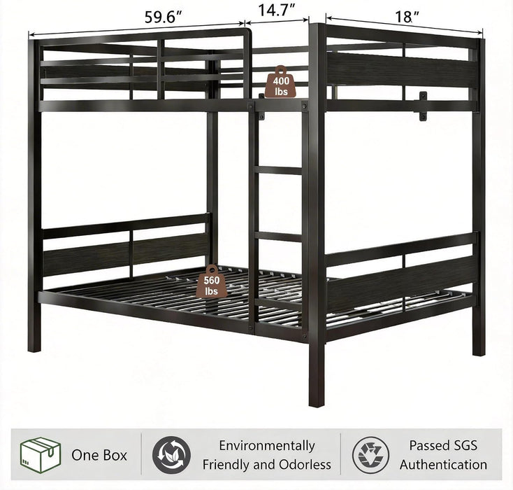 Full Over Full IndustrialGrade StainlessSteel Bunk Bed