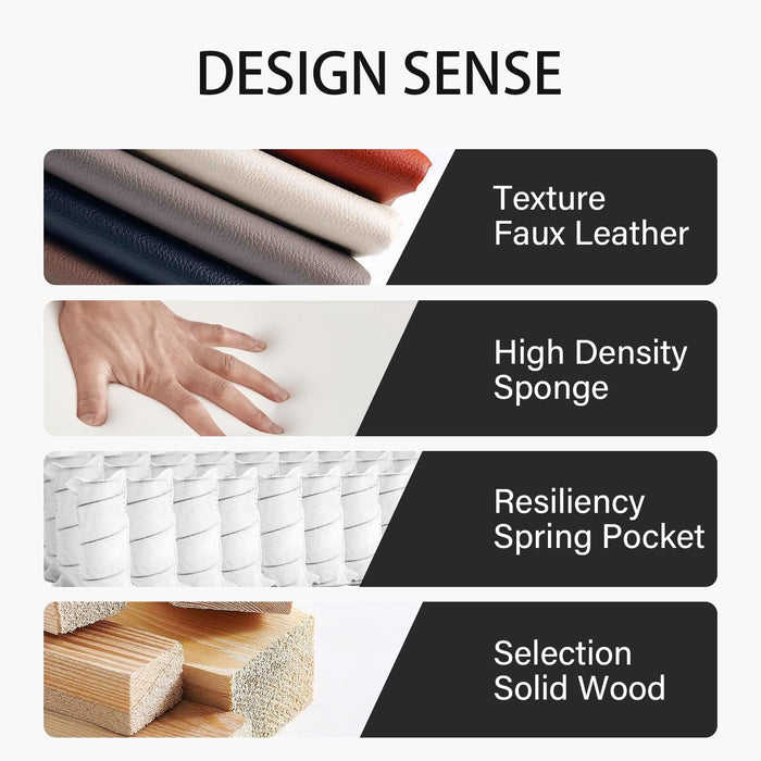 Ponliving Furniture Modern L-Shaped Leather Sectional Sofa Left Hand Facing (Brown)