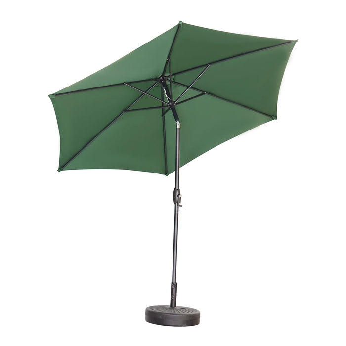 9Ft Patio Umbrella Outdoor Portable Table Market Umbrella with Push Button Tilt/Crank Waterproof Uv-Proof, Dark Green