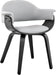 Adalyn Faux Leather and Wood Dining Room Accent Chair, Gray/Black 19D X 25W X 30H In