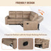 L-Shaped Reclining Sectional Sofa with Linen Upholstery