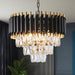 Gold FifteenPointSevenInch 3Tier Crystal Chandelier Lighting Fixture