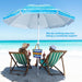 Heavy Duty High Wind Beach Umbrella with Sand Anchor & Carry Bag|Patio Outdoor Umbrella with Aluminum Frame and Push Button Tilt, Ideal for Travel Garden Lawn, UPF 60+