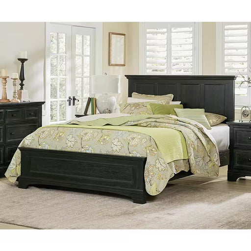 Farmhouse Basics King Bedroom Set with 2-Nightstands and 1-Dresser in Rustic Black (7-Pieces)