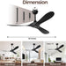 Black Outdoor Ceiling Fan Featuring Remote Control