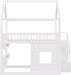 White FullSize House Loft Bed WithUnderbed Storage