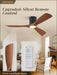 52" Ceiling Fans with Lights and Remote Control,Modern Flush Mount Ceiling Fan with 3 LED Colors,Outdoor Low Profile Ceiling Fans with 6-Speeds Timer DC Motor for Bedroom Living Room Patio