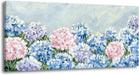 Blue Pink Hydrangea Canvas Wall Art - Large Giclee Floral Canvas Prints, Abstract Flower Wall Decor, Farmhouse Coastal Botanical Wall Art for Living Room Bedroom Bathroom Kitchen Office, Ready to Hang (Hydrangea, 20X40Inch)