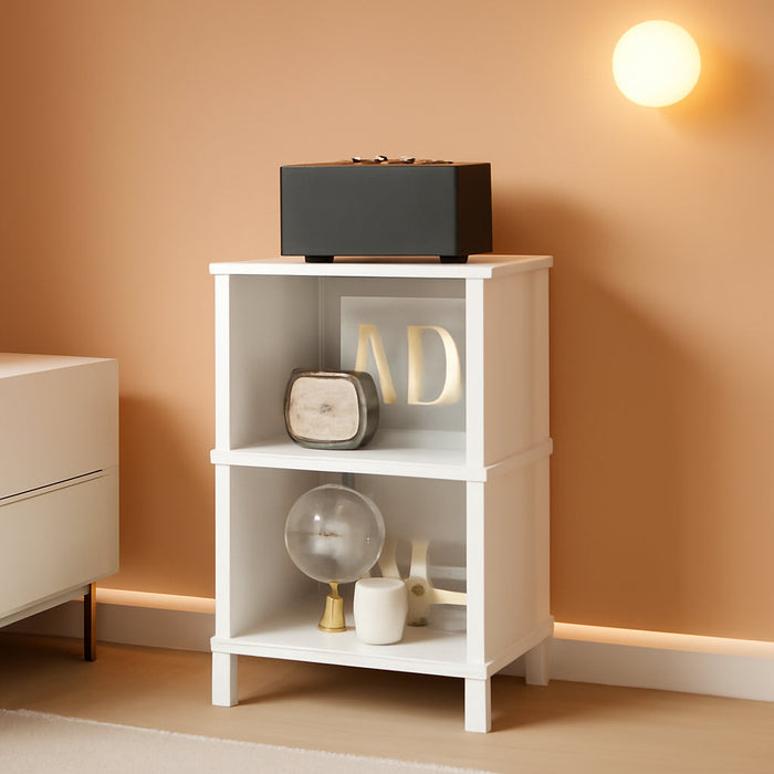 White Industrial Strength Bookshelf With Open Shelves