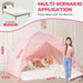 Toddler Bed Tent Canopy: Lights & Flags Indoor Floor Kids Play Tent Playhouse - Portable & Foldable Twin Bunk Bed Curtains - Twin Bed Tent for Girls Gifts (Pink)