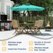 6.5' X 10' Rectangular Patio Umbrella Large Outdoor Market Umbrella W/ UV Protection, Push Button Tilt and Crank Lift, Rectangle Table Umbrella for Garden, Deck, Pool, Patio, Turquoise Blue