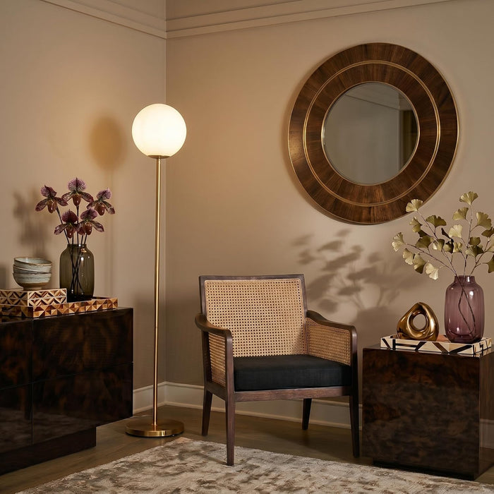 Brass Gold LED Floorstanding Luminaire Frosted Globe
