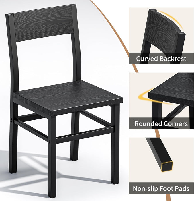 Black Dining Chairs Set of 4, Upgrade Farmhouse Kitchen Room Chair