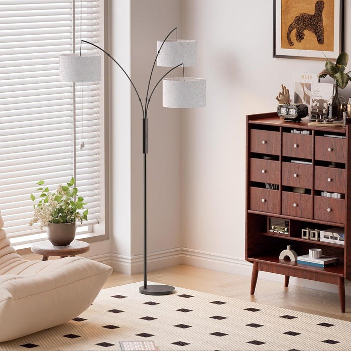 27W Floor Lamps for Living Room - Super Bright Dimmable Tree Floor Lamp, Modern Standing Lamp with Remote & Touch Control, 3 Lights Tall Lamp for Living Room Corner, Bedroom, Office