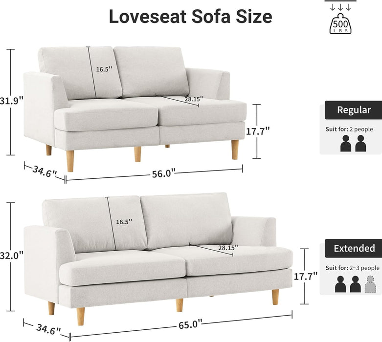 Modern Dark Grey Loveseat for Small Spaces