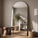 Full Length Mirror, 76"X34" Floor Mirror, Arched Floor Standing Freestanding Arch Full Body Mirrors with Stand for Bedroom, Hanging Mounted for Living Room Cloakroom,Black