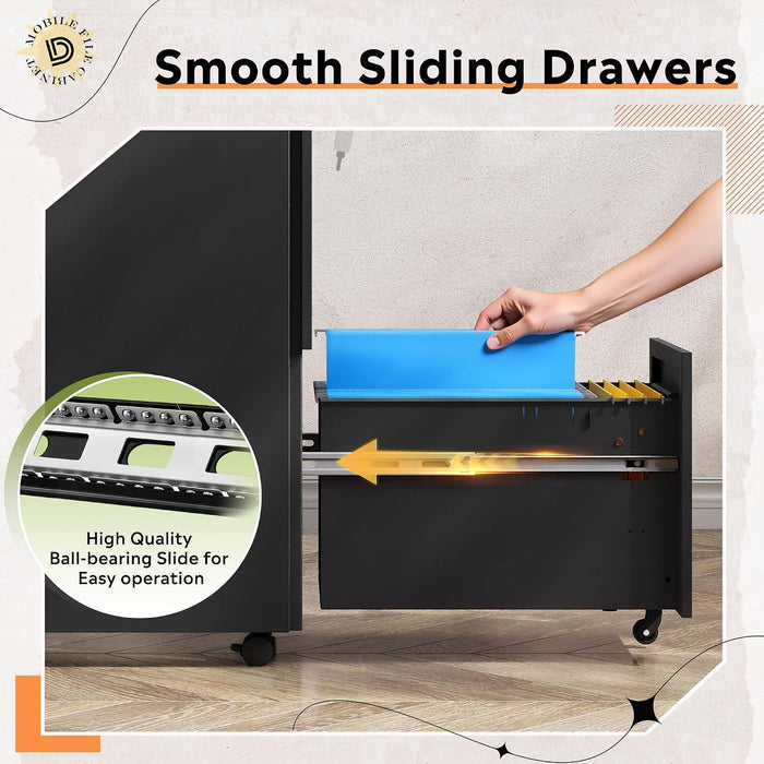 2 Drawer Metal File Cabinet with Lock, Fully Assembled