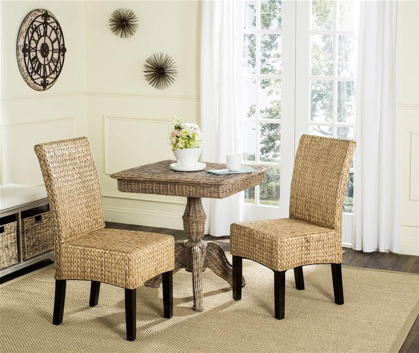 Home Collection Luz Natural Wicker Dining Chair (Set of 2), 18"