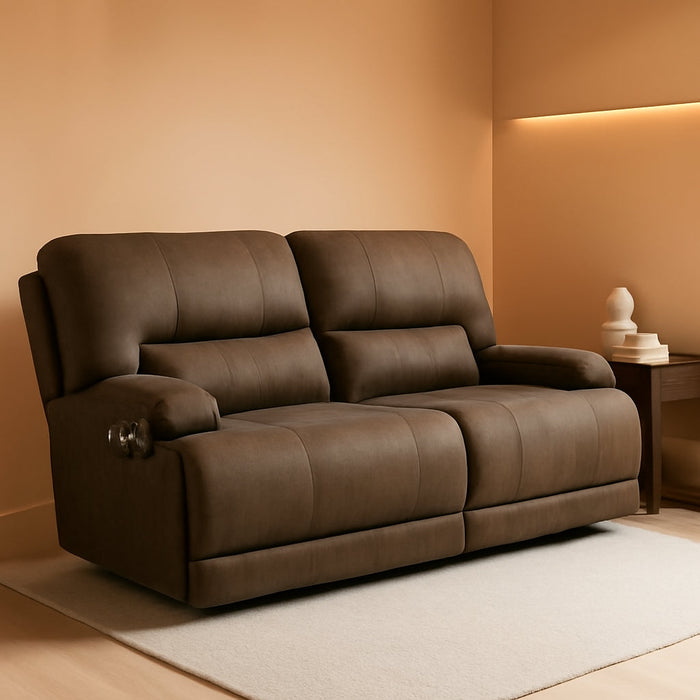Signature Design by Ashley Bealeaf Contemporary Power Reclining Sofa with Position Lock, Adjustable Headrest and USB Charging Ports, Dark Brown