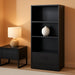 4 Tier Bookshelf Bookcase Storage Shelf Display Cabinet with Drawer Ample Storage and Display Space Safe with Anti-Toppling Device Perfect for Sturdy Room Bedroom Living Room Home Office Use