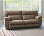 Thompson Power Reclining Sofa in Brown Polyester Fabric