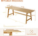 Solid Wood Writing Table - 72" W Minimalist Long Computer Desk, Oak