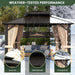 10’X12’ Hardtop Gazebo, Galvanized Steel Double Roof Canopy with Heavy-Duty Steel Frame, Outdoor Pavilion with Nettings and Curtains