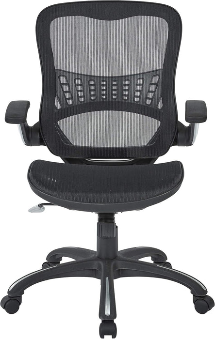 Riley Ventilated Manager'S Office Desk Chair with Breathable Mesh Seat and Back, Black Base with Black