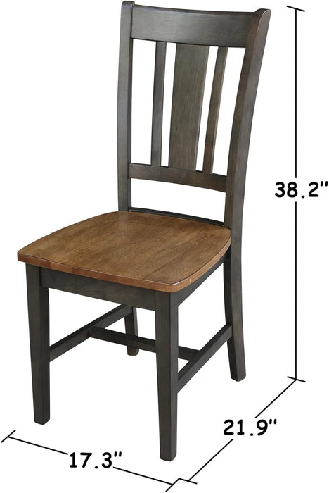 International Concepts San Remo Splatback Dining Chair, Height, Hickory/Washed Coal