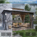 14'X10' Hardtop Gazebo with 4 LED Lights, Outdoor Gazebo with Galvanized Steel Double Roof, Patio Gazebo with Breathable Netting & Privacy Curtain, Decor Hooks for Backyard, Gray