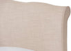 Fayana French Classic Modern Style Beige Linen Fabric Platform Bed, Queen, Off-White